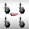 Service Caster 3.5'' SS Soft Rubber Swivel 1-1/8'' Expanding Stem Caster Set with Brake, 4PK SCC-SSEX20S3514-SRS-TLB-118-4 - alternate 2